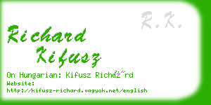 richard kifusz business card